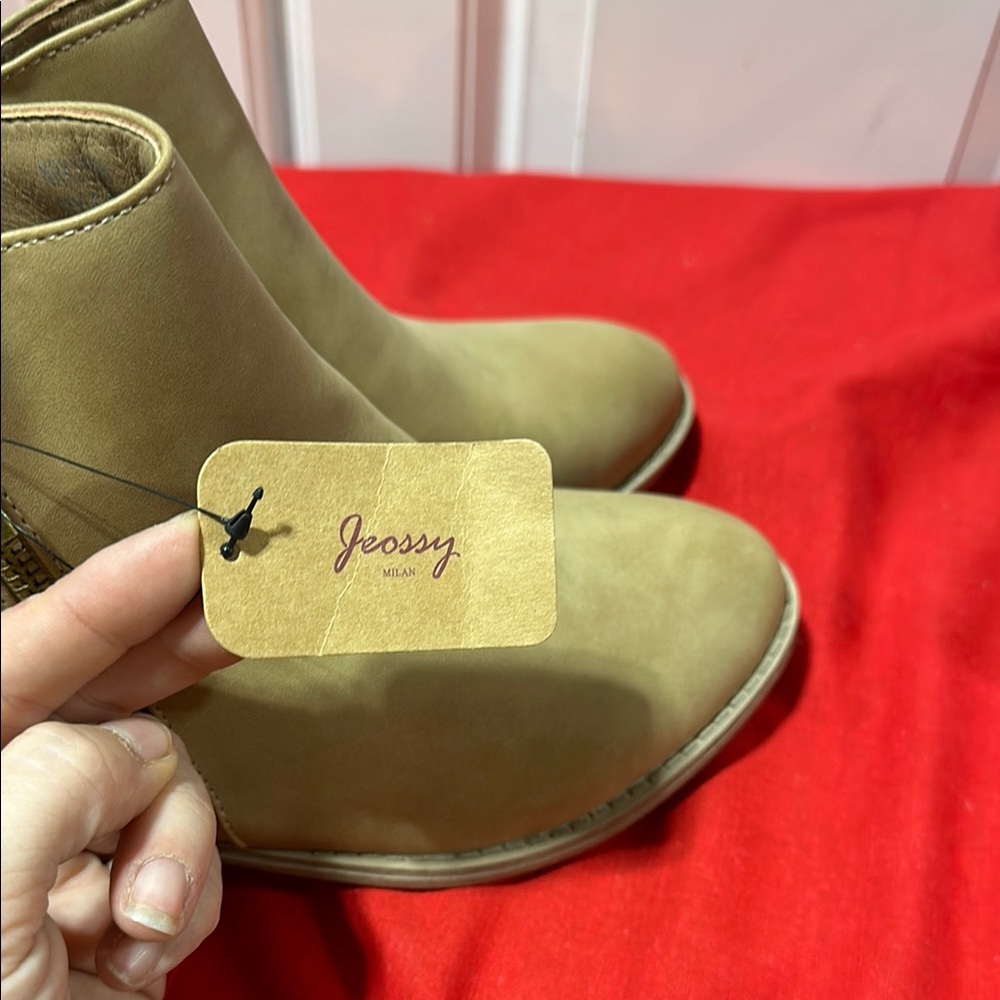 Jeossy Tan Ankle Boots & Booties with Side Zipper - Picture 7 of 9